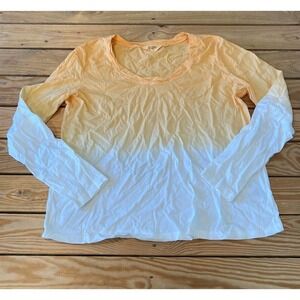 NEW Candace Cameron Bure Ocean Dipped Long Sleeve Tee Medium Women’s Apricot